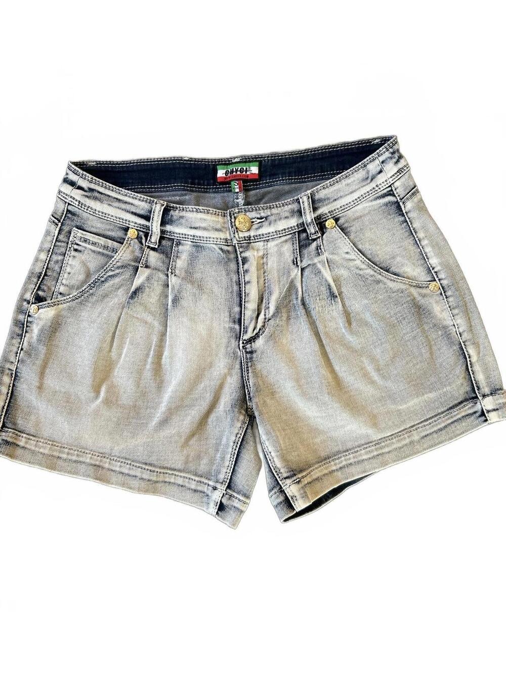 GHYCI Womens Denim Shorts Sz Small White Wash Y2K